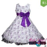 Lindo Vestido Infantil Floral Lilas Princesa 2-7 Anos